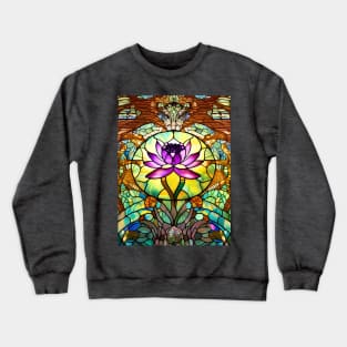 Stained Glass Lotus Flower Crewneck Sweatshirt
